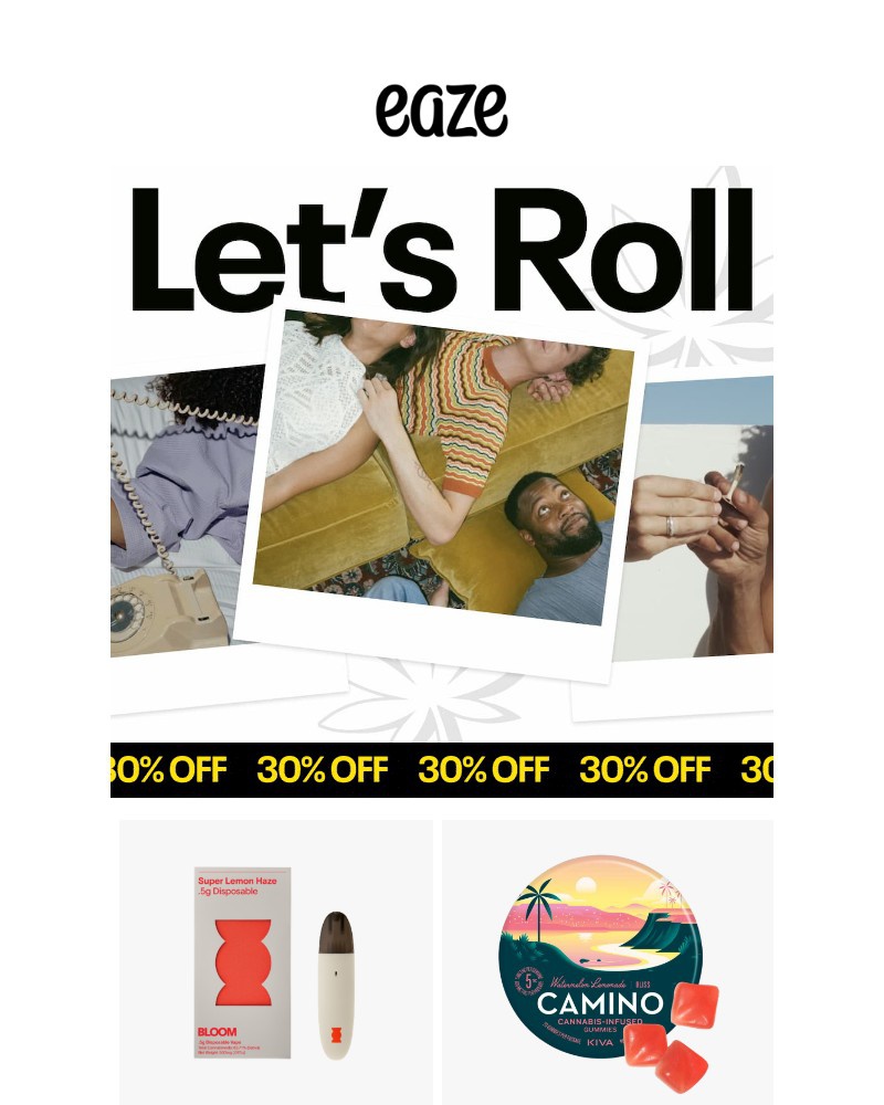 Screenshot of email sent to a Eaze Registered user