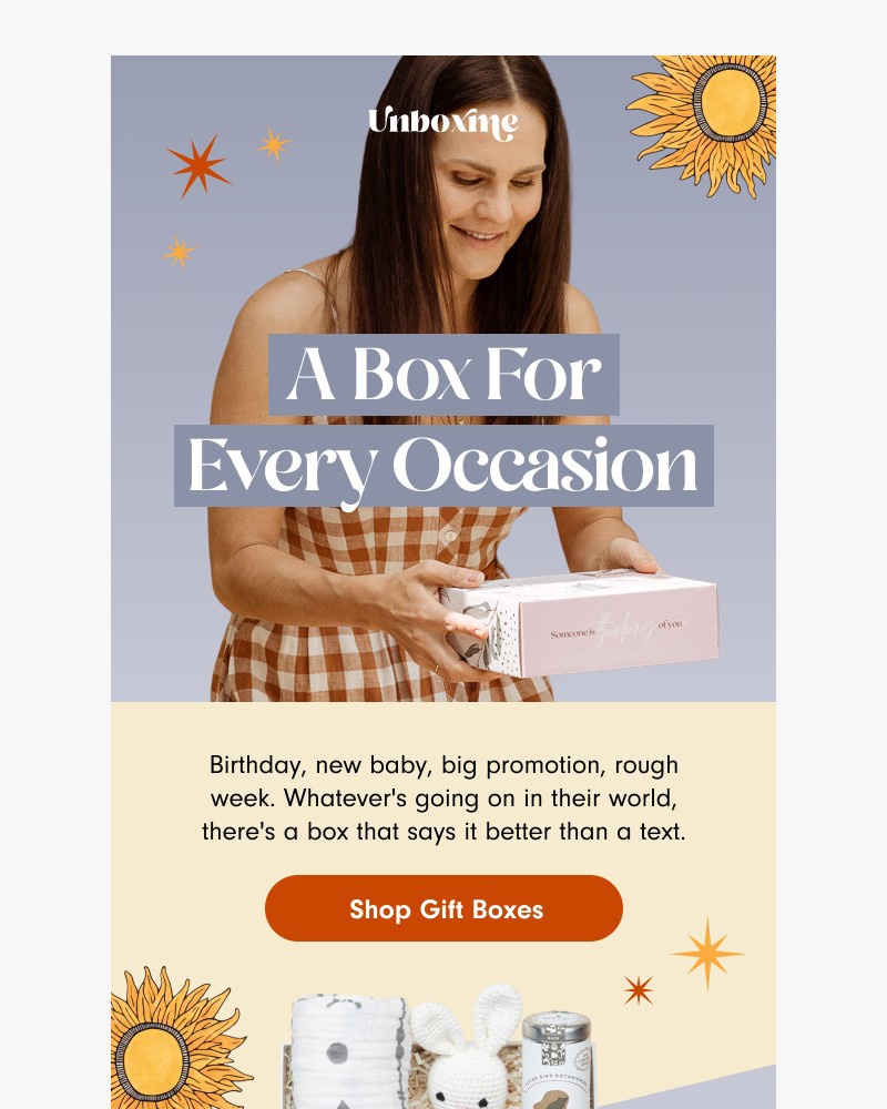 Screenshot of email sent to a Unboxme Newsletter subscriber