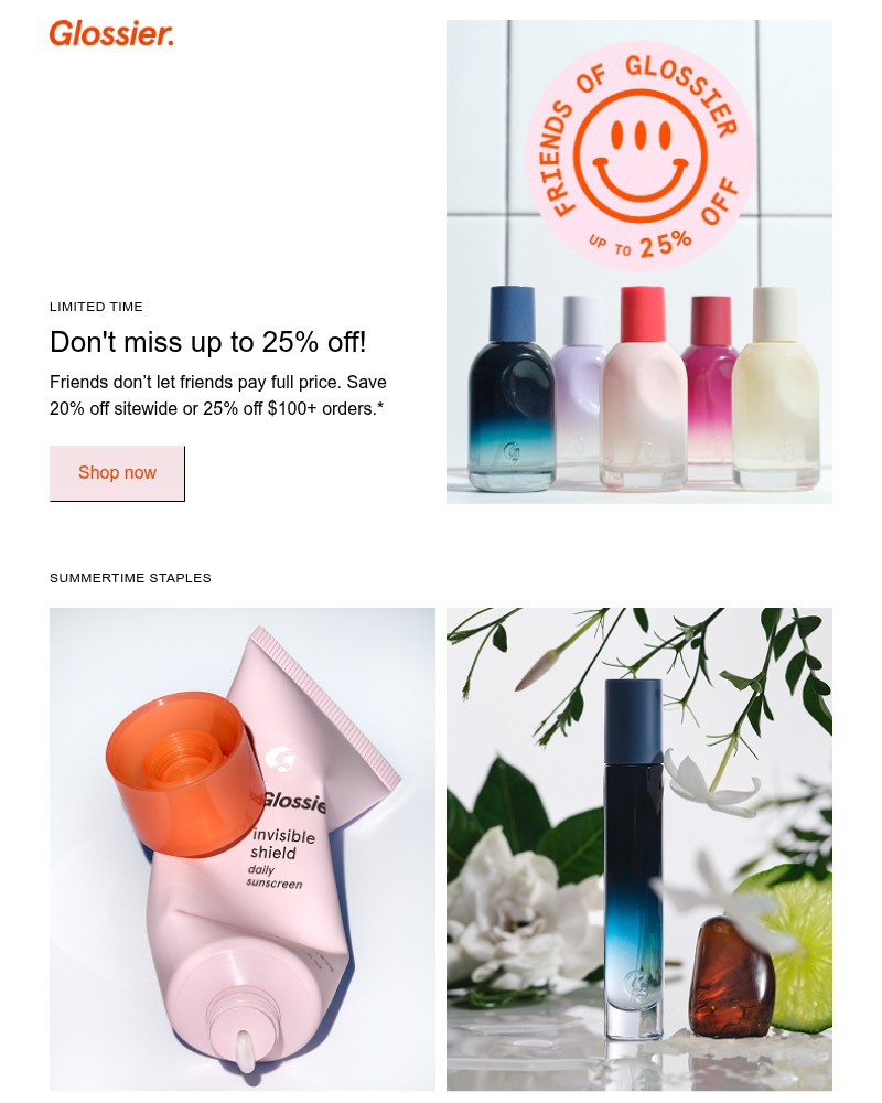 Screenshot of email with subject /media/emails/friends-of-glossier-sale-is-now-live-a3bc11-cropped-1bc39b21.jpg