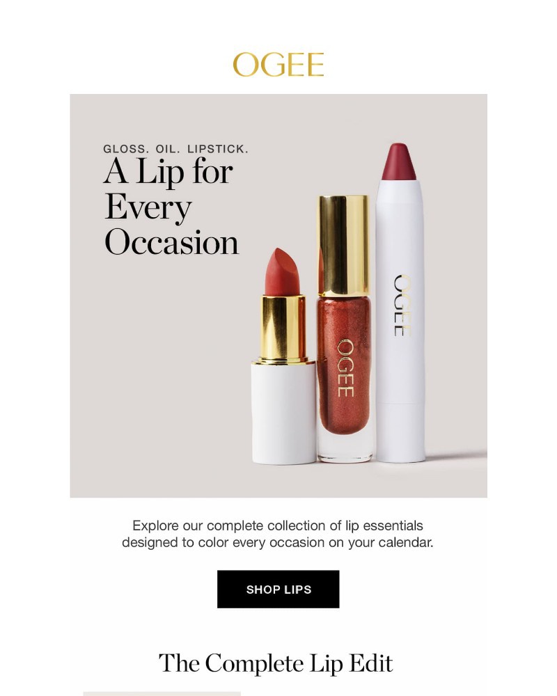 Screenshot of email sent to a Ogee Newsletter subscriber
