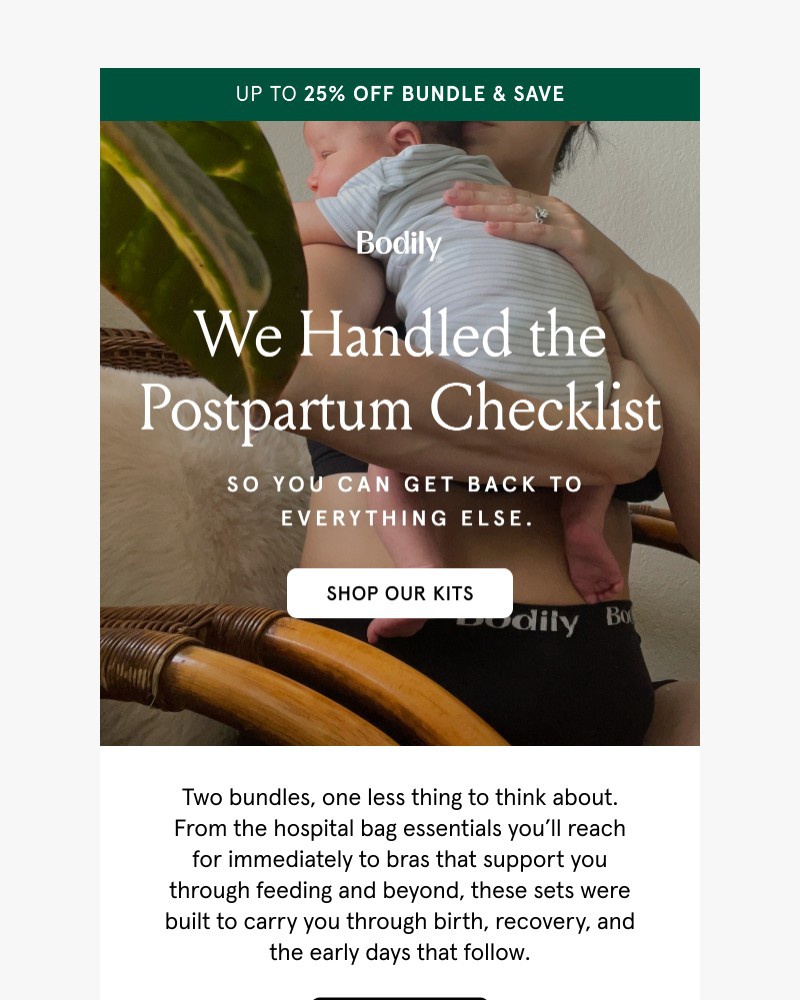 Screenshot of email sent to a Bodily Newsletter subscriber