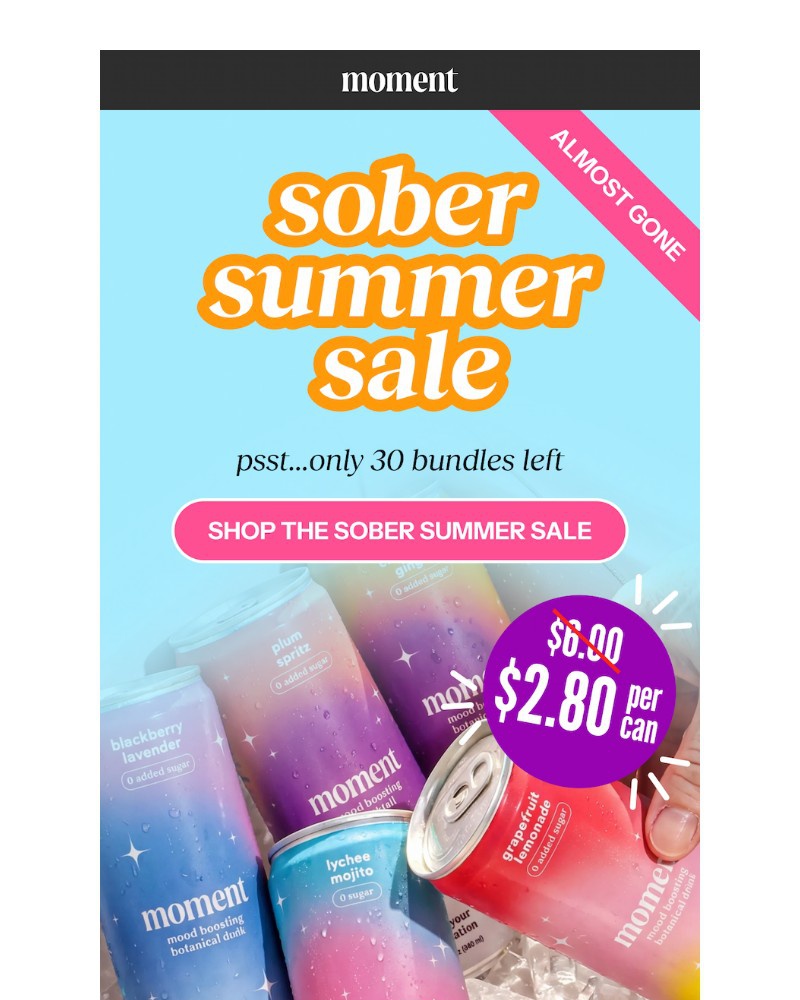 Screenshot of email sent to a Moment Newsletter subscriber