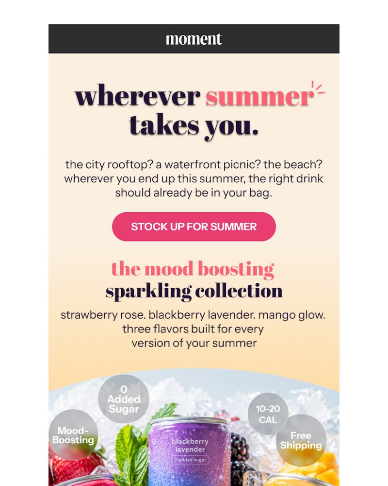 Screenshot of email sent to a Moment Newsletter subscriber