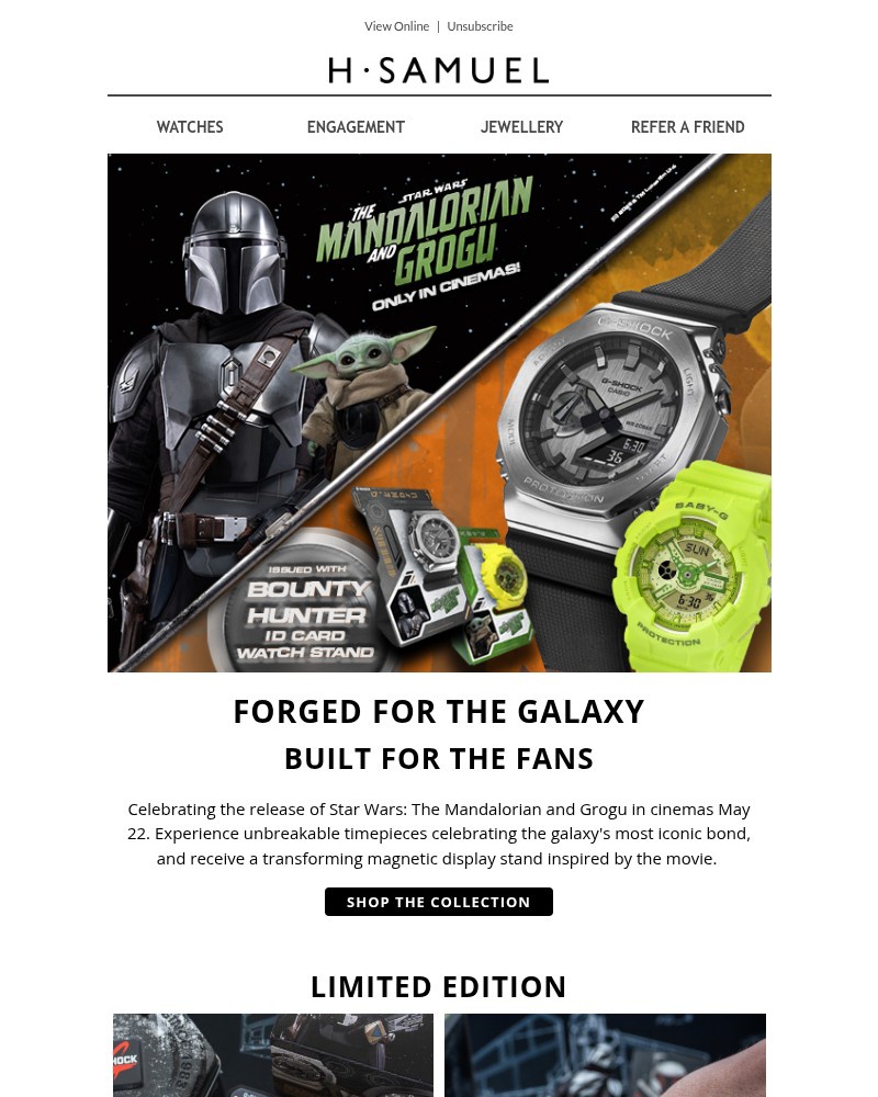 Screenshot of email sent to a H.Samuel Newsletter subscriber