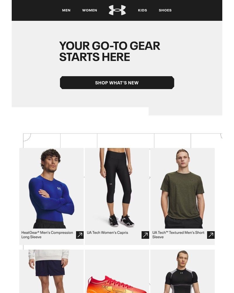 Screenshot of email sent to a Under Armour Newsletter subscriber