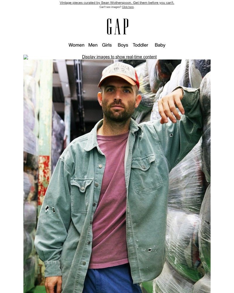 Screenshot of email sent to a Gap Newsletter subscriber