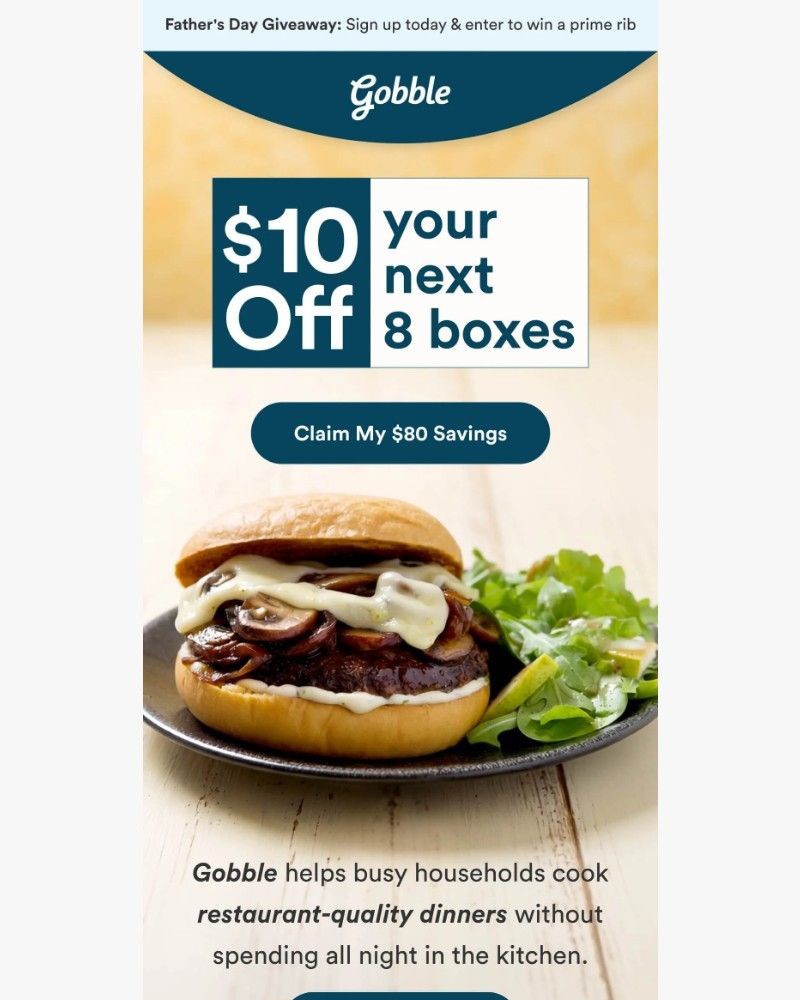 Screenshot of email sent to a Gobble Cart abandoner