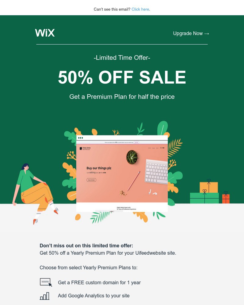 Screenshot of email with subject /media/emails/get-50-off-when-you-upgrade-uifeedwebsite-to-a-premium-plan-79cce7-cropped-5e1bf559.jpg
