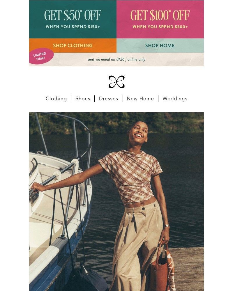 Screenshot of email sent to a Anthropologie Newsletter subscriber