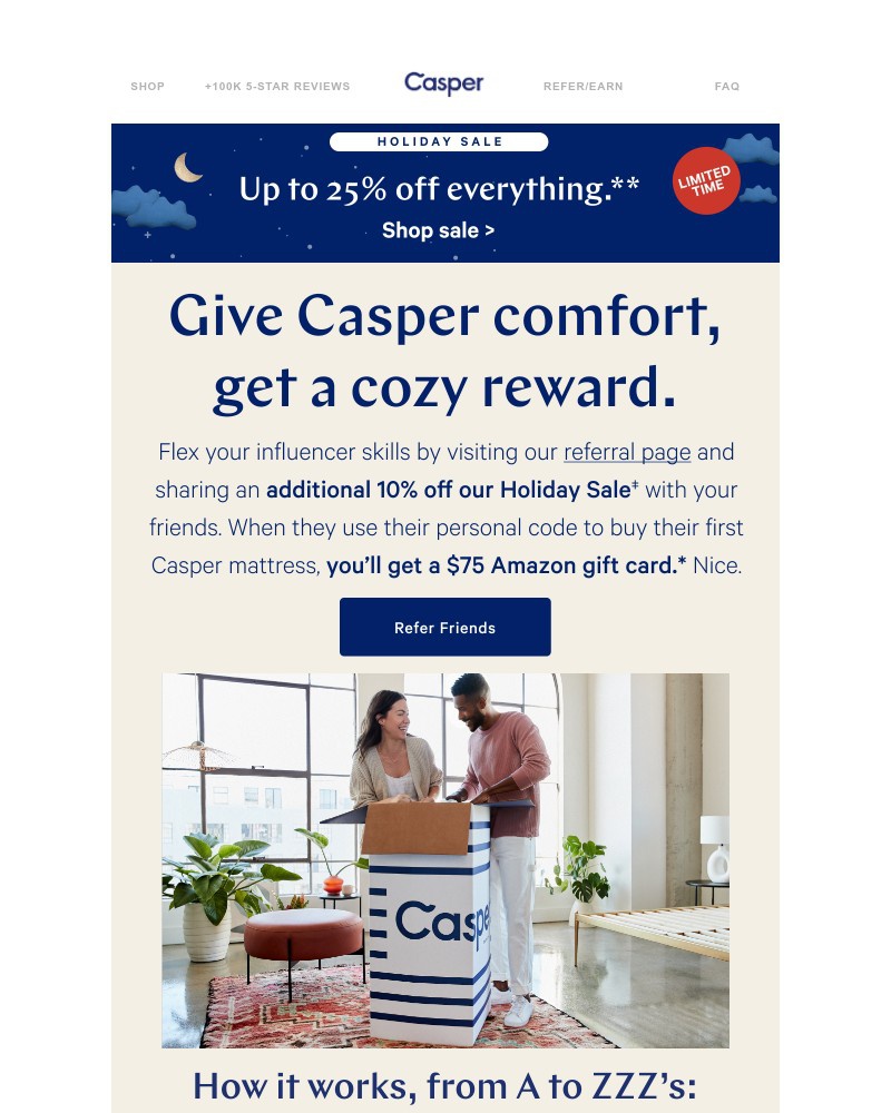Screenshot of email with subject /media/emails/get-75-when-you-share-our-holiday-sale-referral-exclusive-with-friends-ed9c4e-cro_94FdGNH.jpg