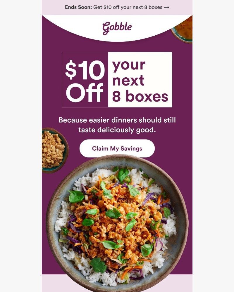 Screenshot of email sent to a Gobble Cart abandoner