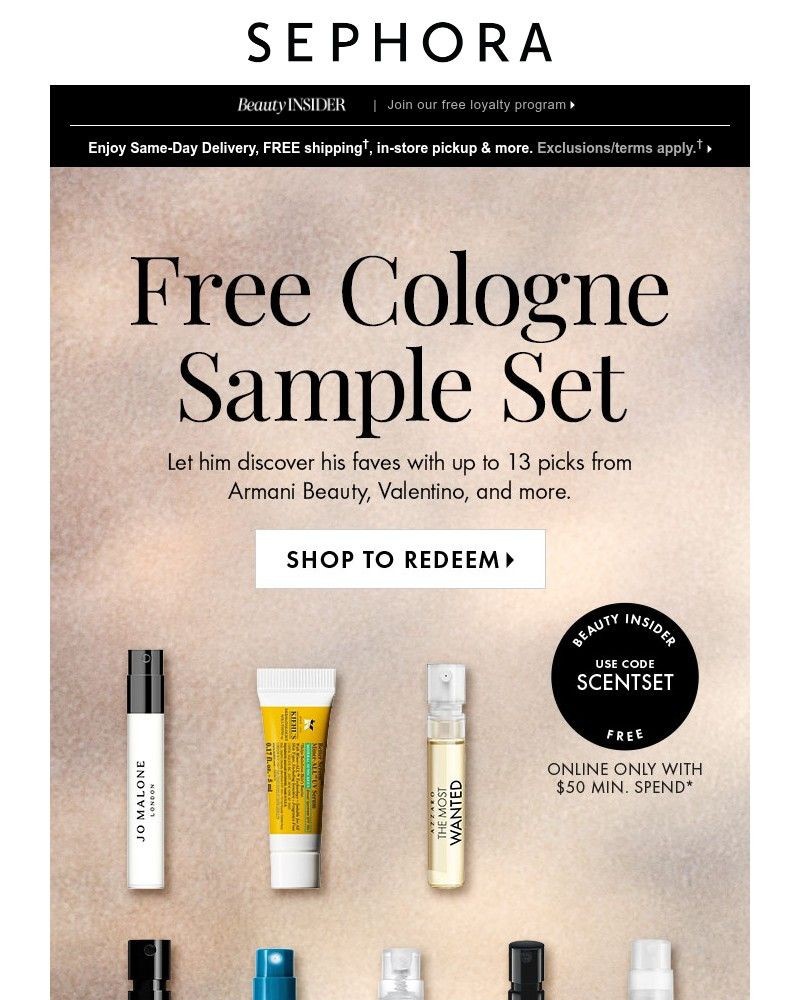 Screenshot of email sent to a Sephora Newsletter subscriber
