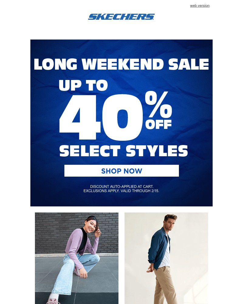 Screenshot of email sent to a Skechers Newsletter subscriber