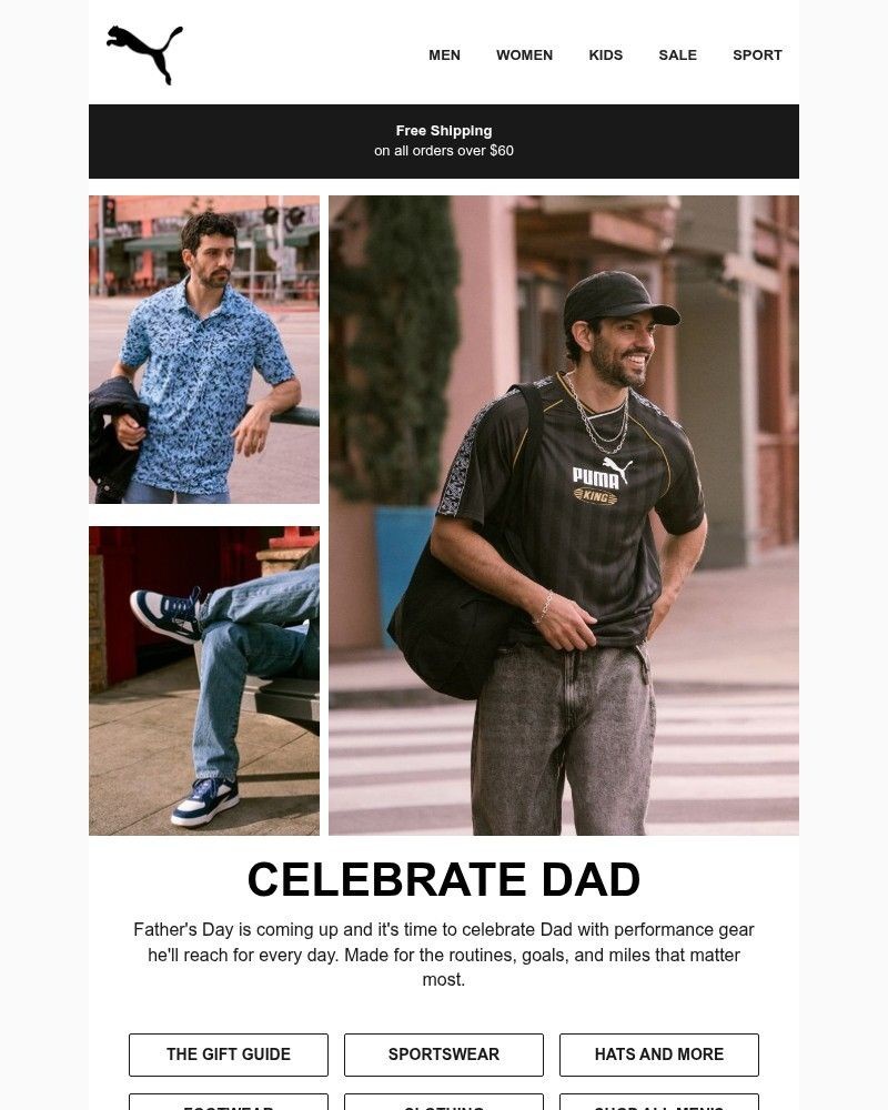 Screenshot of email sent to a Puma Newsletter subscriber