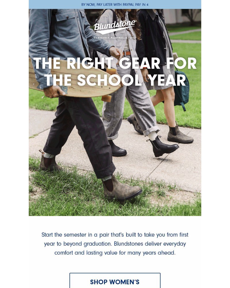 Screenshot of email sent to a Blundstone Newsletter subscriber
