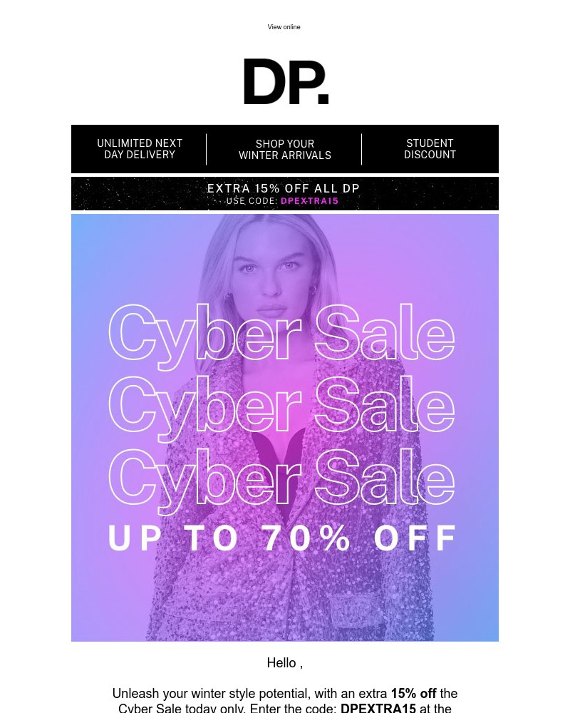 Screenshot of email with subject /media/emails/get-an-extra-15-off-the-cyber-sale-today-only-1f0362-cropped-6046abf2.jpg