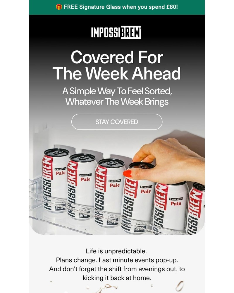 Screenshot of email sent to a Impossibrew Newsletter subscriber