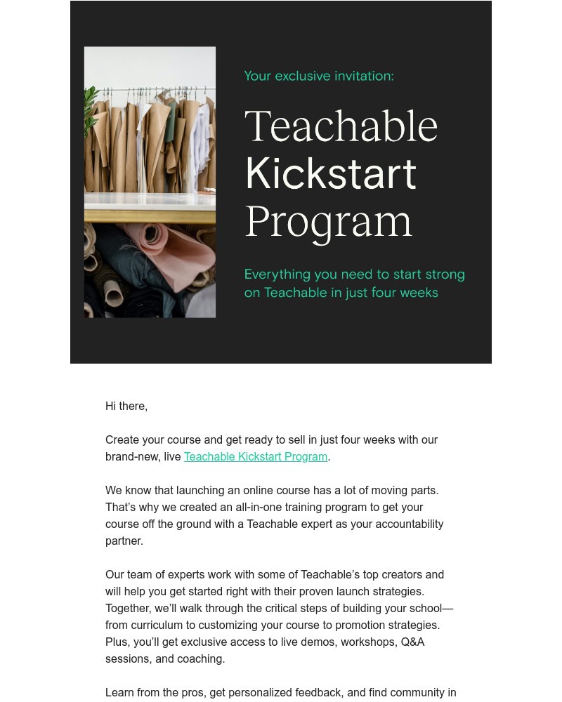 Screenshot of email with subject /media/emails/get-expert-help-to-build-your-school-in-the-teachable-kickstart-program-31f1b9-cr_5UfK7zn.jpg
