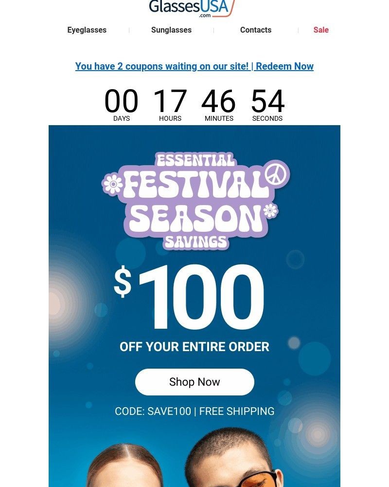 Screenshot of email with subject /media/emails/get-festival-season-ready-with-100-off-your-glasses-order-d74d43-cropped-c9651056.jpg