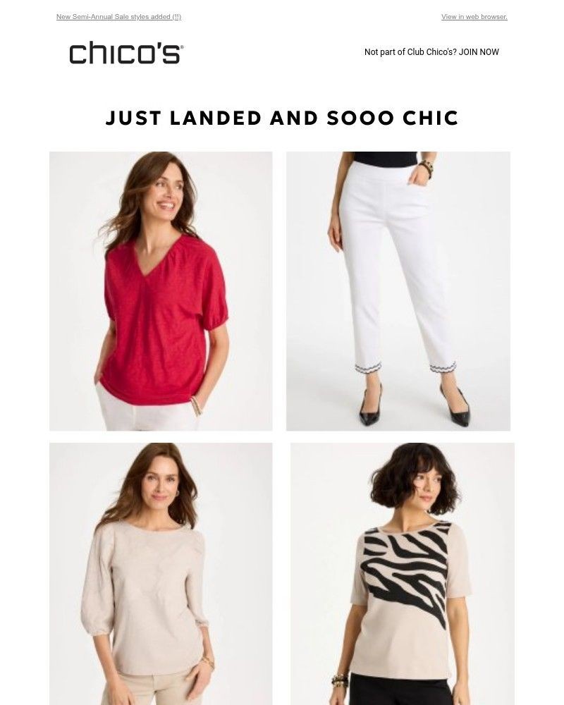 Screenshot of email sent to a Chico’s Newsletter subscriber