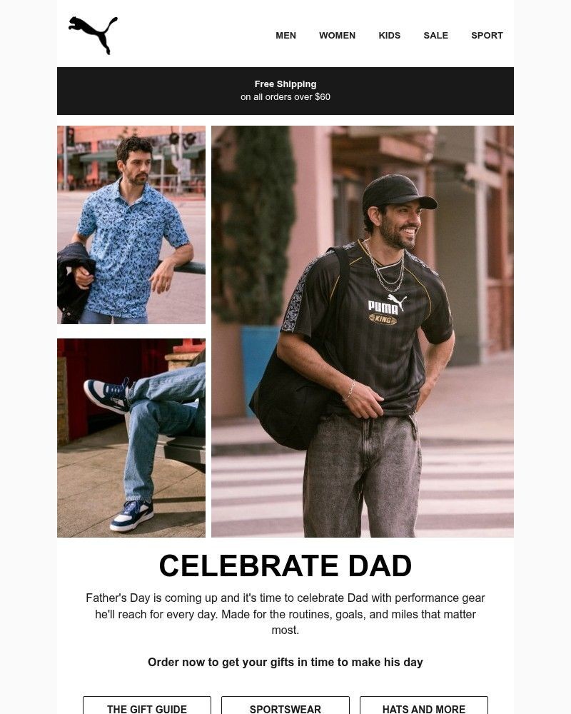 Screenshot of email sent to a Puma Newsletter subscriber