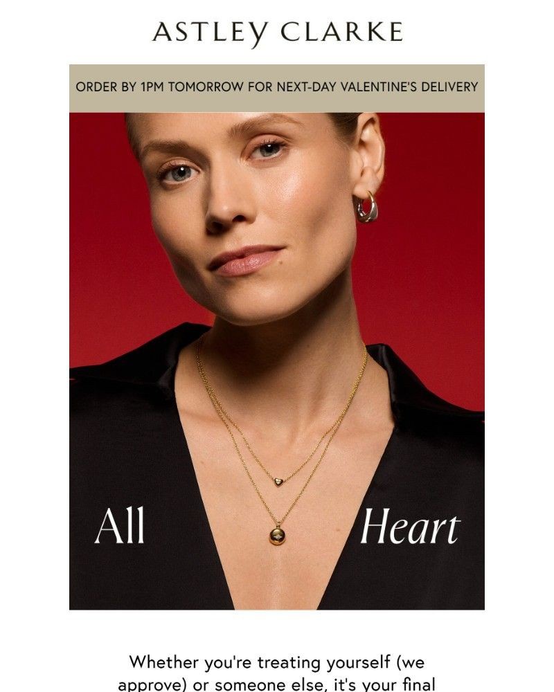 Screenshot of email sent to a Astley Clarke Newsletter subscriber