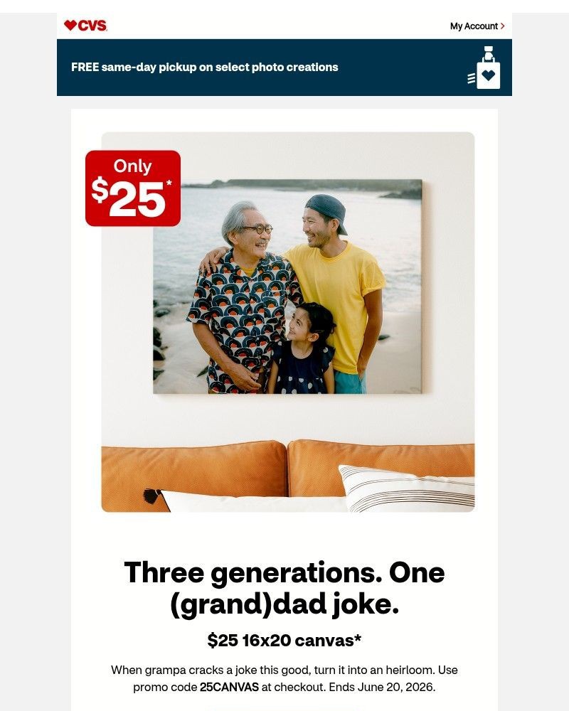 Screenshot of email sent to a CVS Newsletter subscriber