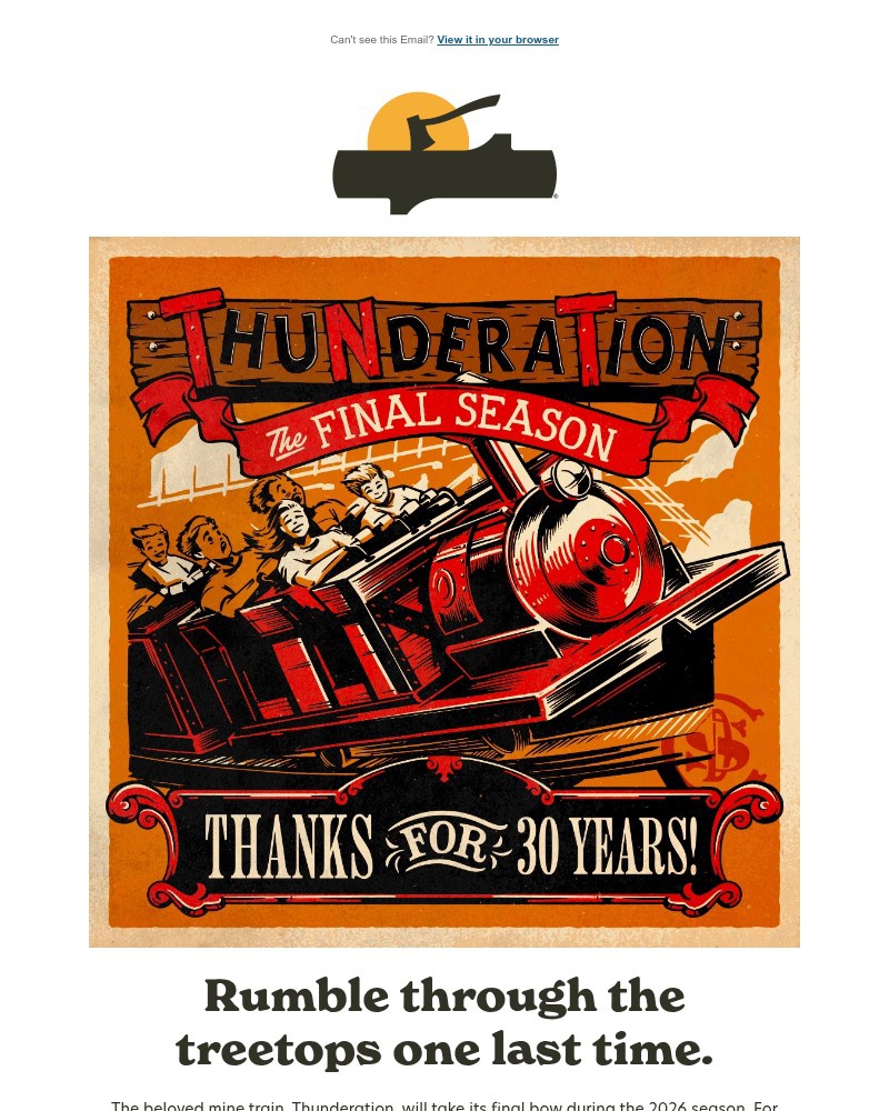 Screenshot of email sent to a Silver Dollar City Newsletter subscriber