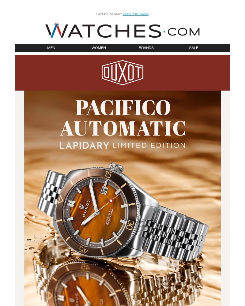 Screenshot of email sent to a Watches.com Newsletter subscriber