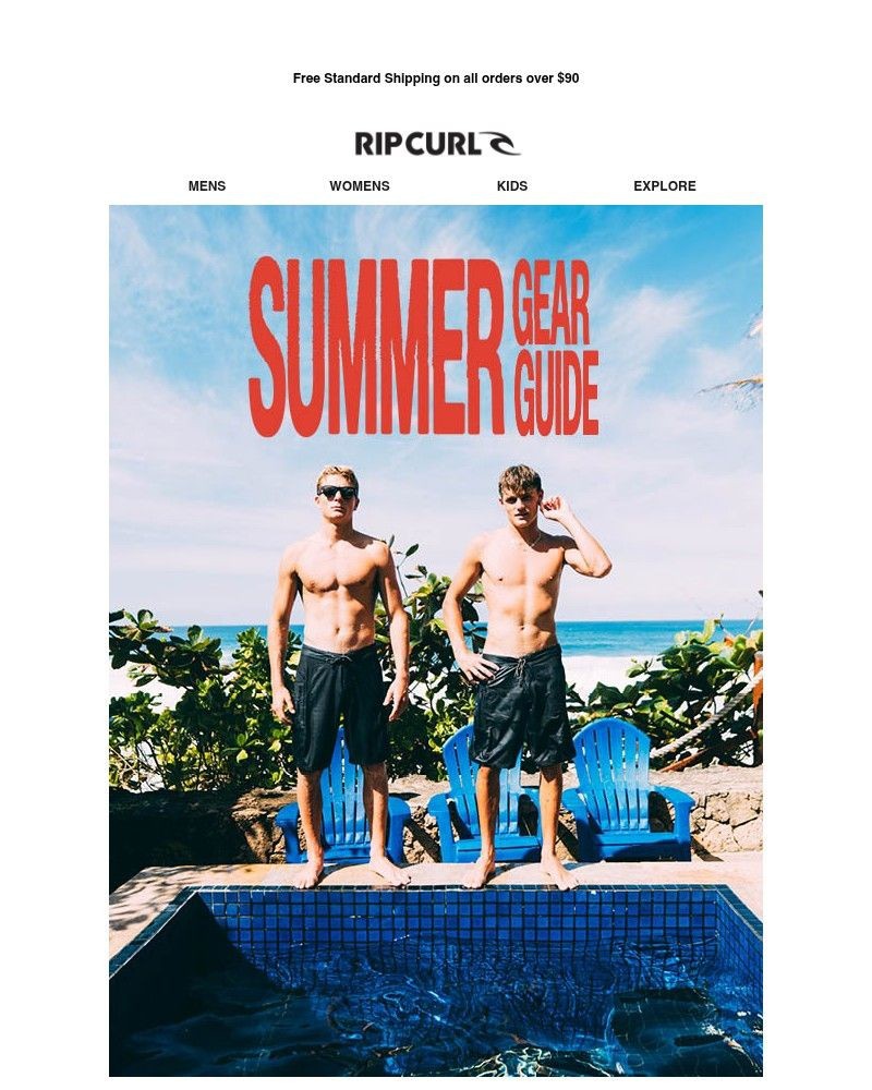 Screenshot of email sent to a Ripcurl Newsletter subscriber