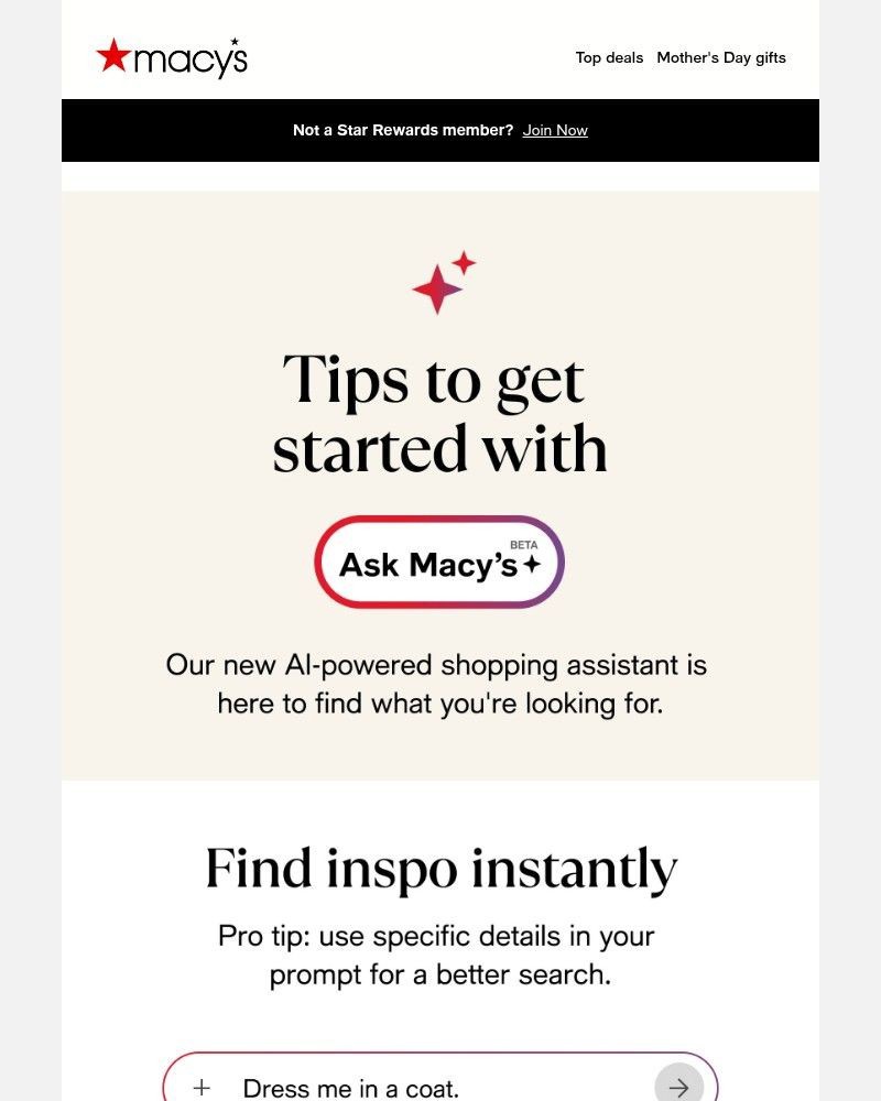 Screenshot of email sent to a Macy's Cart abandoner