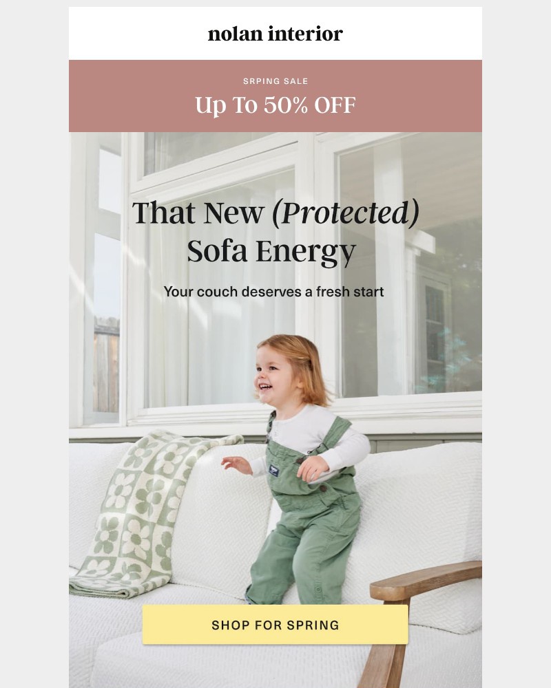 Screenshot of email sent to a Nolan Interior Newsletter subscriber