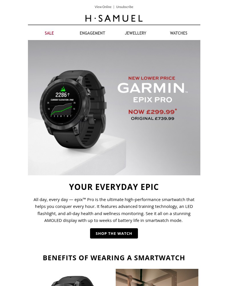Screenshot of email sent to a H.Samuel Newsletter subscriber