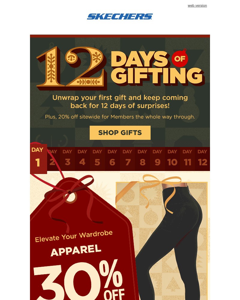 Screenshot of email sent to a Skechers Newsletter subscriber