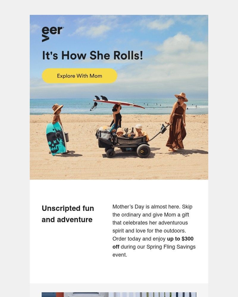 Screenshot of email sent to a Veer Newsletter subscriber