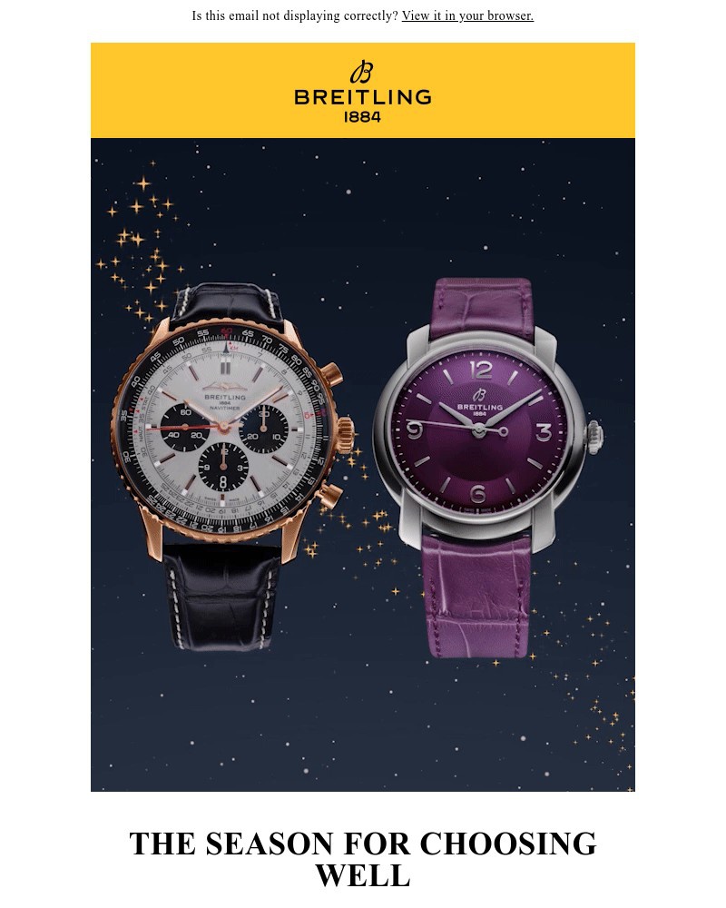 Screenshot of email sent to a Breitling Newsletter subscriber