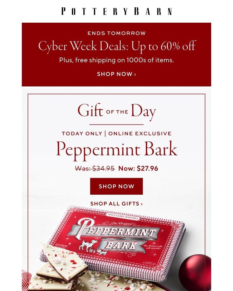 Screenshot of email with subject /media/emails/gift-of-the-day-iconic-peppermint-bark-5ef705-cropped-311f514a.jpg