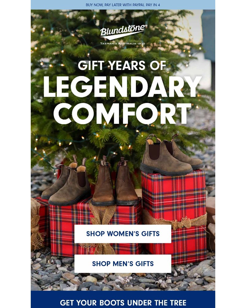 Screenshot of email sent to a Blundstone Newsletter subscriber