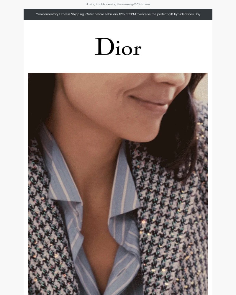 Screenshot of email sent to a Dior Newsletter subscriber