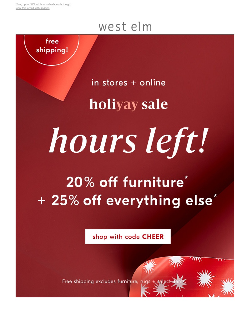 Screenshot of email with subject /media/emails/gift-yourself-only-hours-left-to-save-really-big-free-shipping-cropped-8614f583.jpg