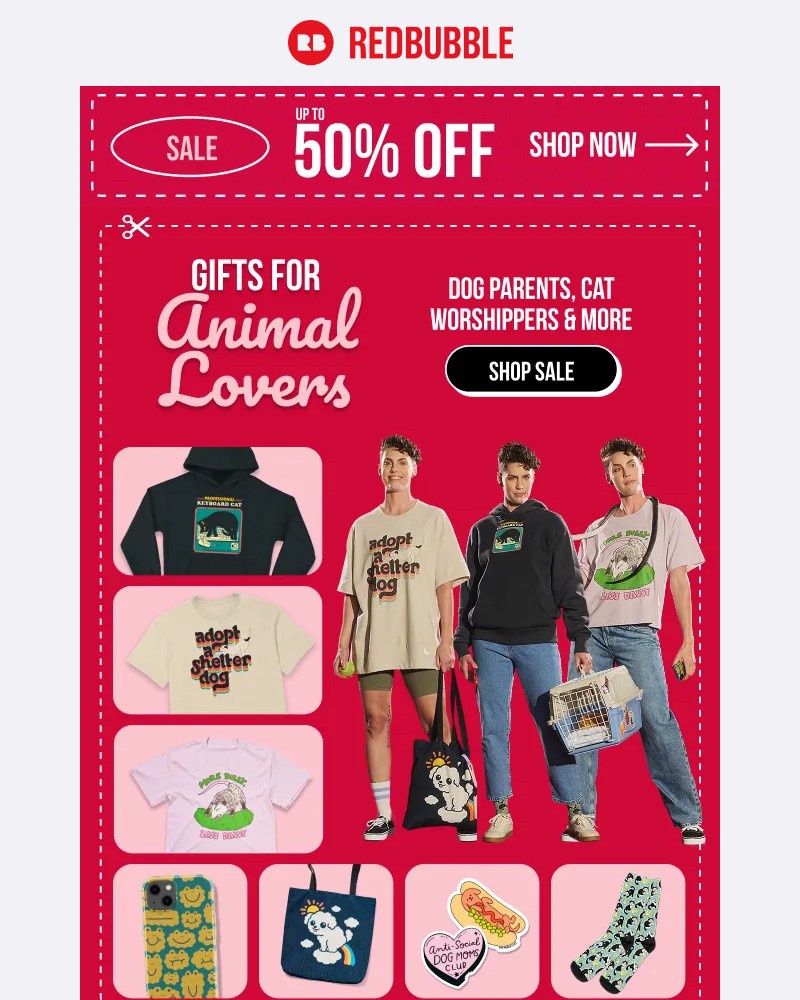 Screenshot of email with subject /media/emails/gifts-for-dog-cat-exotic-animal-lovers-up-to-50-off-374a62-cropped-d4e4ed51.jpg