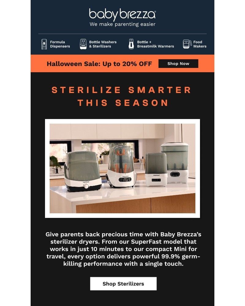 Screenshot of email sent to a Baby Brezza Newsletter subscriber