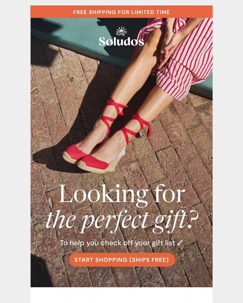 Screenshot of email sent to a Soludos Newsletter subscriber