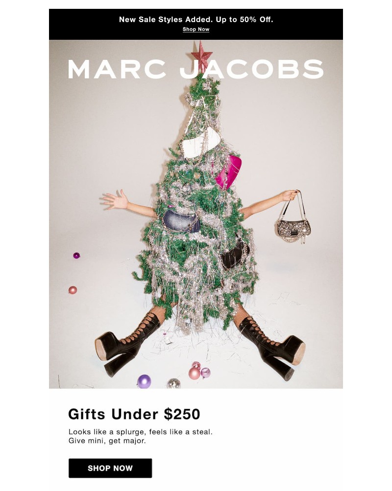 Screenshot of email sent to a Marc Jacobs Newsletter subscriber