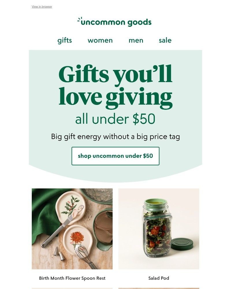 Screenshot of email with subject /media/emails/gifts-youll-love-giving-all-under-50-6855a7-cropped-bd21b129.jpg