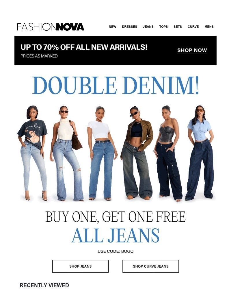 Screenshot of email sent to a Fashion Nova Registered user