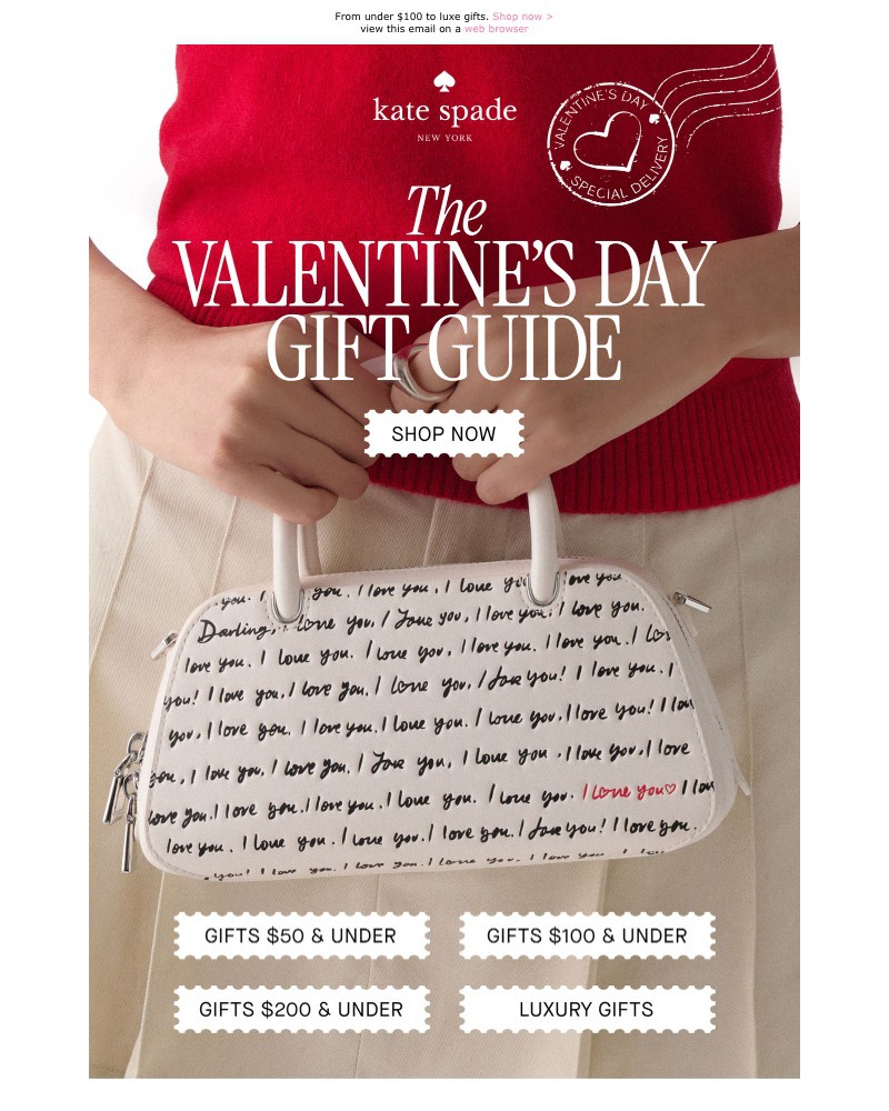 Screenshot of email sent to a Kate Spade Newsletter subscriber