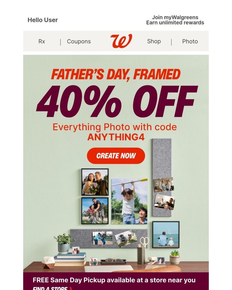 Screenshot of email sent to a Walgreens Registered user