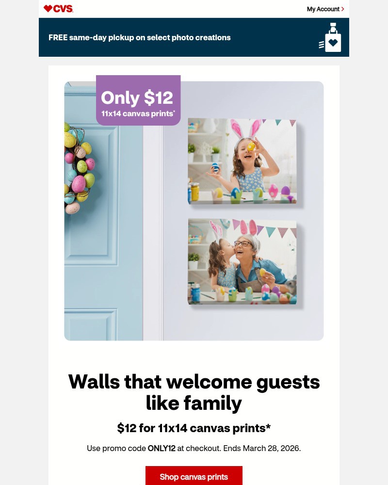 Screenshot of email sent to a CVS Newsletter subscriber