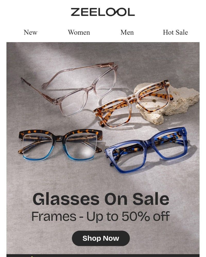 Screenshot of email sent to a Zeelool Newsletter subscriber